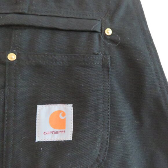 CARHARTT Relaxed Fit Duck Bib Overall in Black Rip Stop Workwear Sz 36 x 36 NWT - Picture 5 of 16